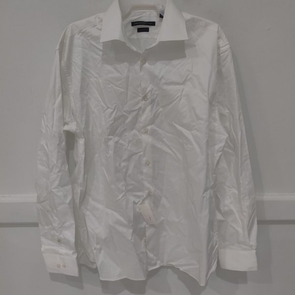 SOILED Calvin Klein Men's Slim Fit Dress Shirt White Sz 15.5 34/35 $75 2A157 - Picture 1 of 3